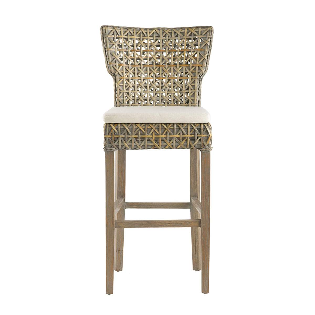 Gray Woven Padded Seat Bar Chair I40414