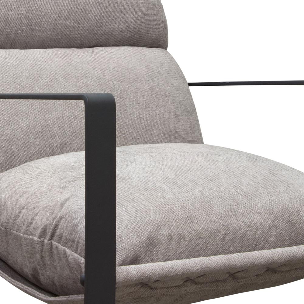 Grey Fabric Accent Chair with Black Metal Frame A424067