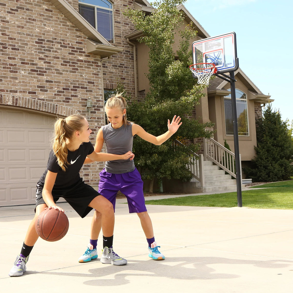 Adjustable Inground Basketball Hoop 44 inch Polycarbonate F925960