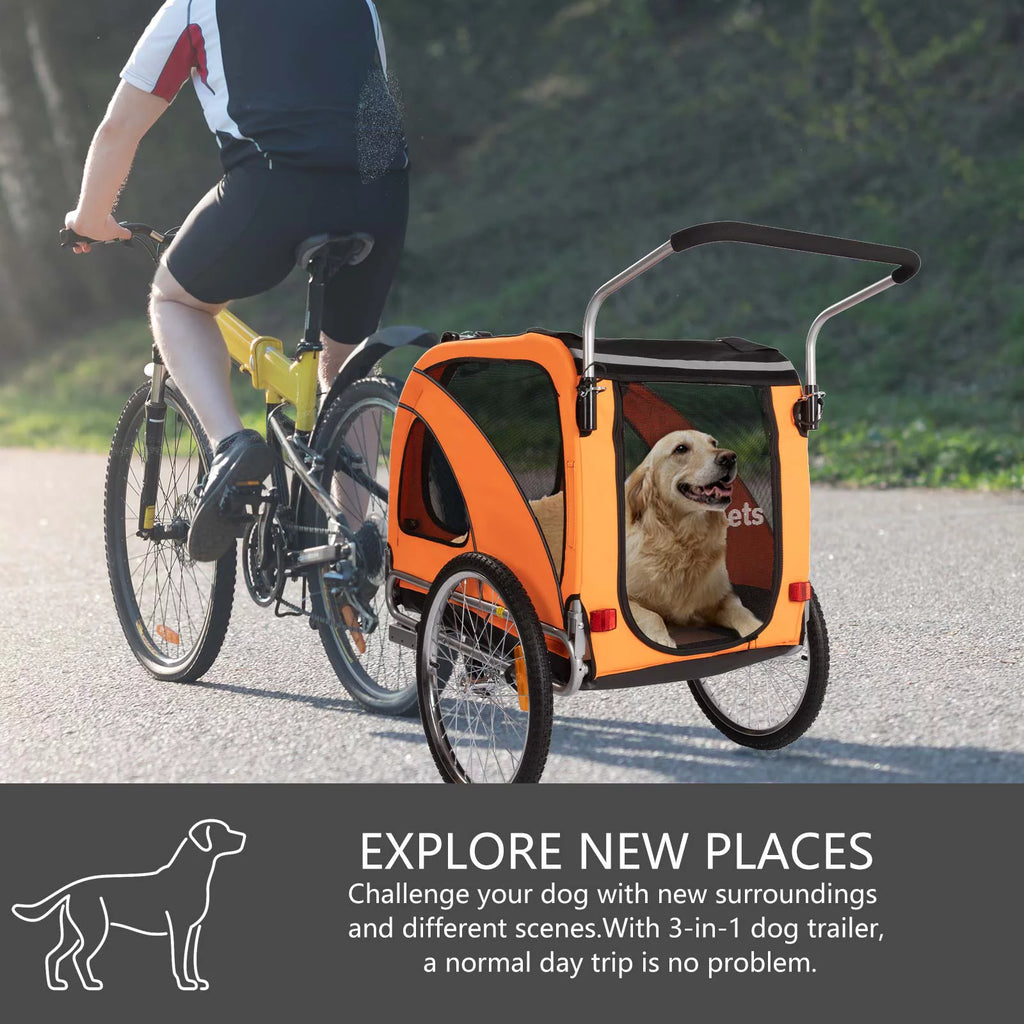Red 3-in-1 Dog Bicycle Trailer and Stroller G305999