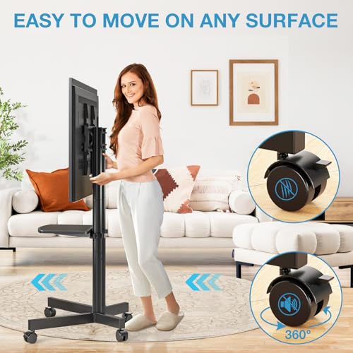 Height Adjustable Rolling TV Stand for 32-75 inch TVs M2755