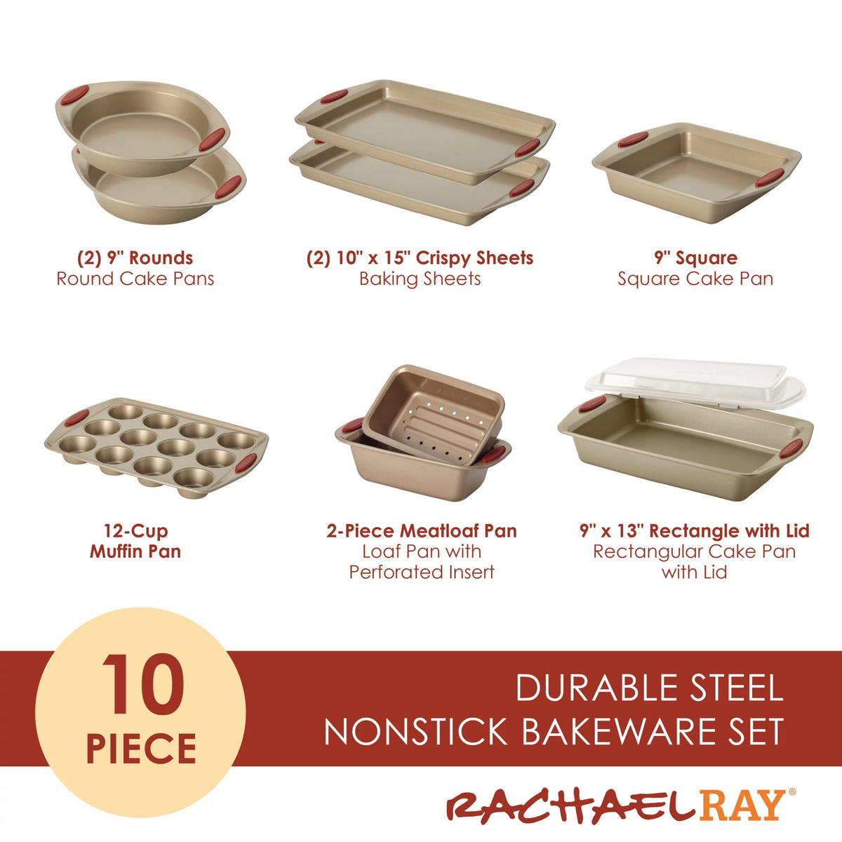 10-Piece Nonstick Bakeware Set A7930