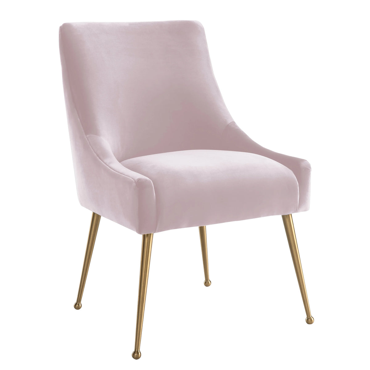 Blush Velvet Side Chair with Gold Legs A9319