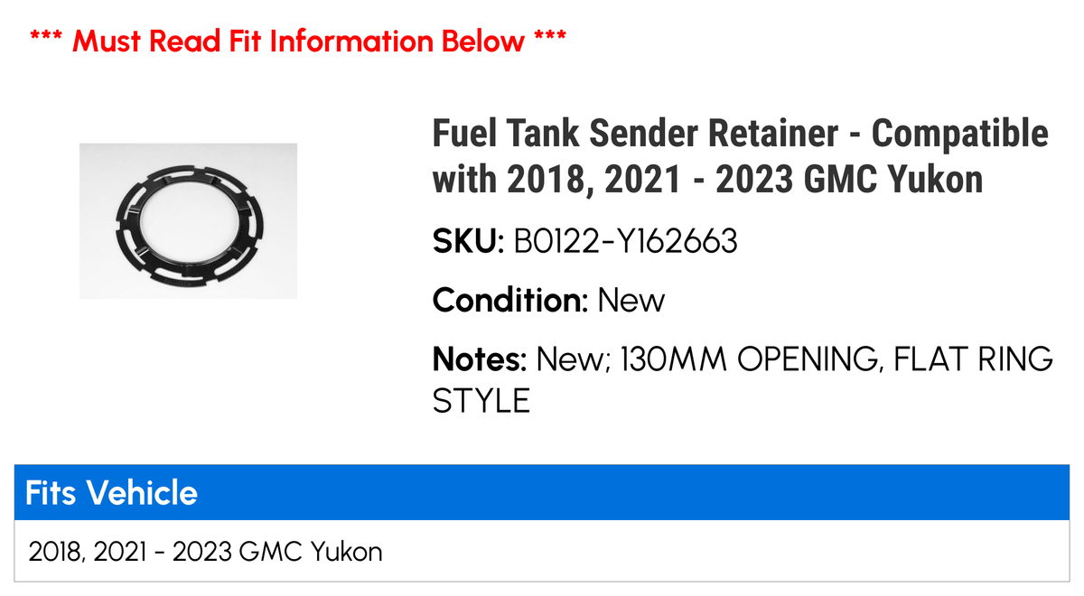 Fuel Tank Sender Retainer K4764