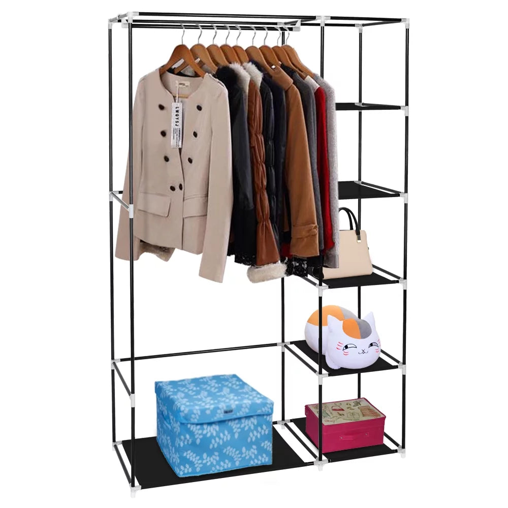 Black Portable Non-woven Fabric Clothes Closet B6408